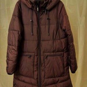 Chocolate brown puffer coat